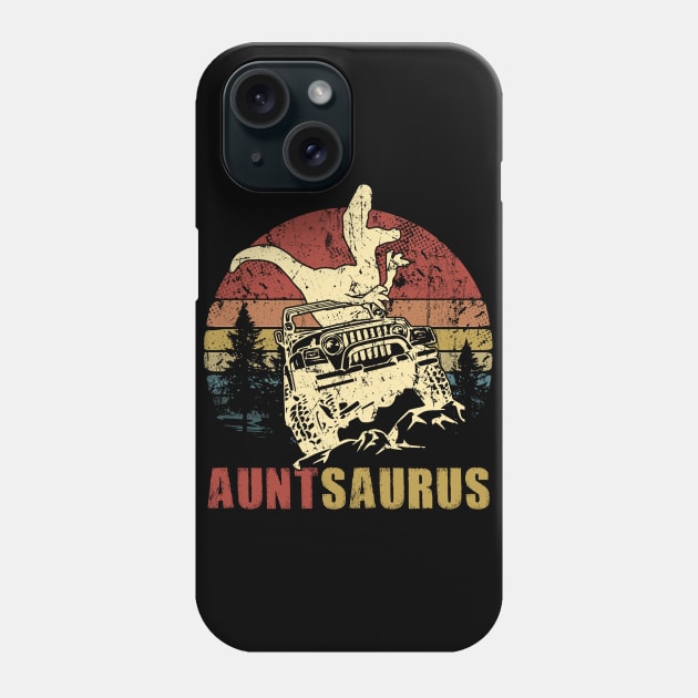 Vintage Jeep T-Shirt Auntsaurus Jeep Gift Phone Case by Lones Eiless