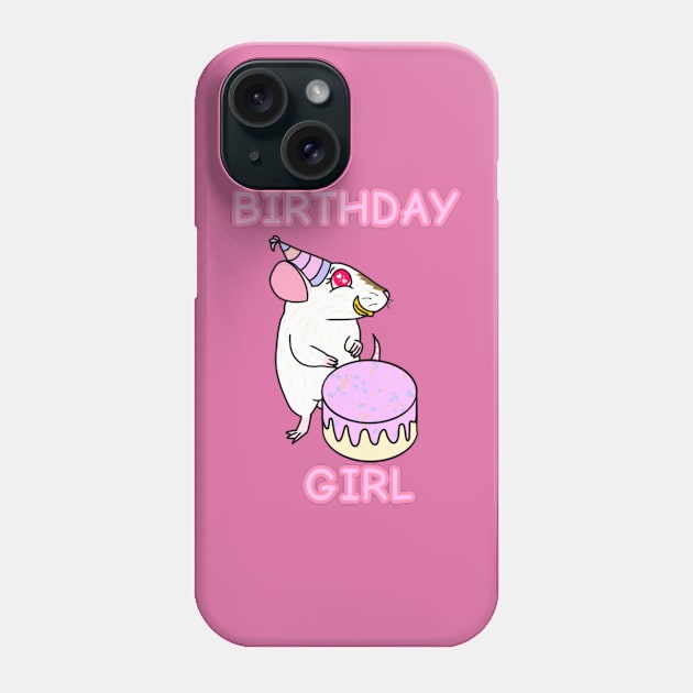 Birthday Rat (Version 2) Phone Case by Rad Rat Studios