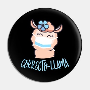 Correcto-Llama Funny Lama With Mask Gift Pin