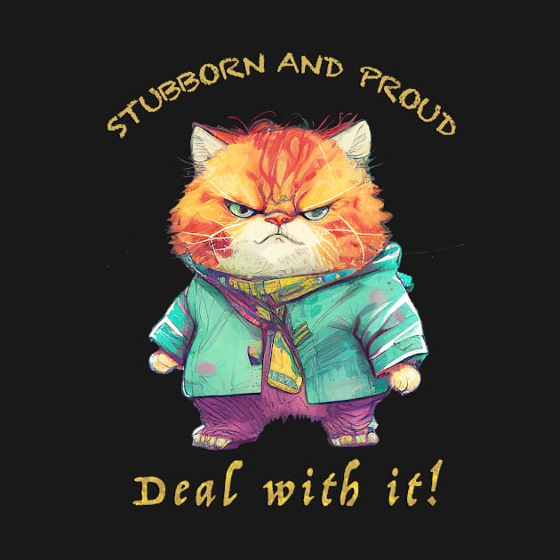 Cat Stubborn Deal With It Cute Adorable Funny Quote by Cubebox