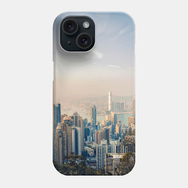 Hongkong sunset Phone Case by hraunphoto