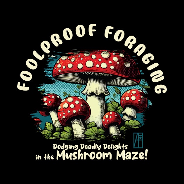 MUSHROOMS - Foolproof Foraging: Dodging Deadly Delights in the Mushroom Maze! - Mushroom Forager -Toadstool by ArtProjectShop