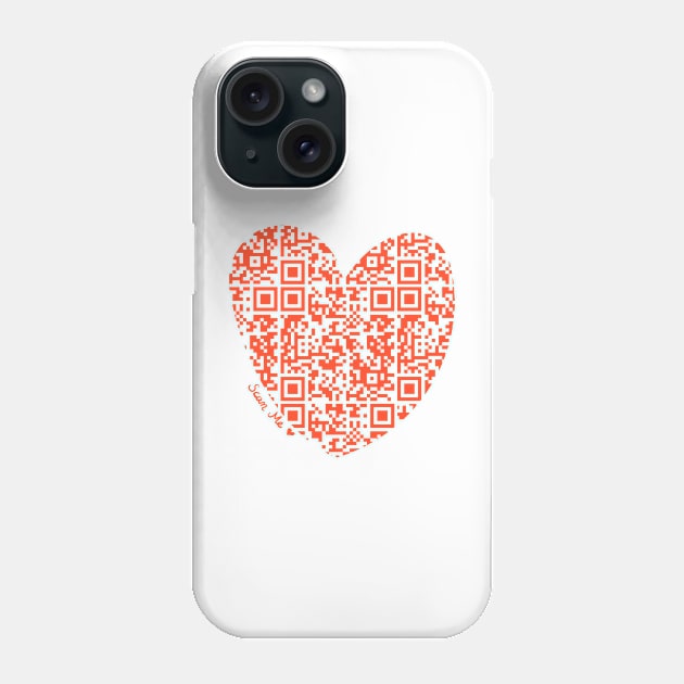 Red Rick Astley Rickroll QR Code Heart Art Phone Case by VictoriaLehnard