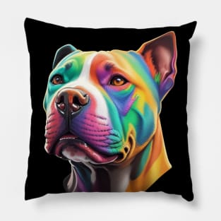 Colorful Pitbull Face Pillow