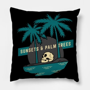 Sunsets and Palm Trees Pillow