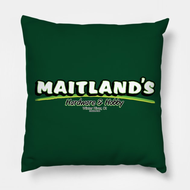 Maitland's Hardware & Hobby Pillow by SaltyCult