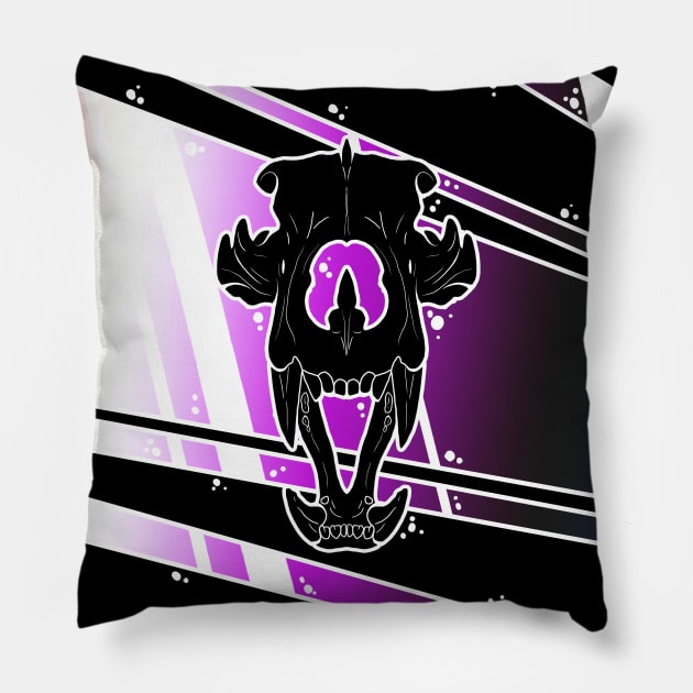 Genderfluid Pride Skull - Bear Pillow by KCDragons