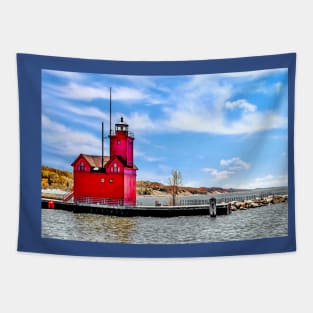 “Holland Harbor Lighthouse” Tapestry