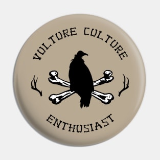 Vulture Culture Enthusiast with Antlers (Black) Pin