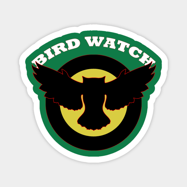 Bird Watch with Owl Silhouette Magnet by outrigger