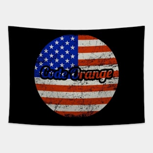 Code Orange / USA Flag Vintage Style Tapestry