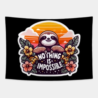 Nothing Is Impossible Sloth Tapestry