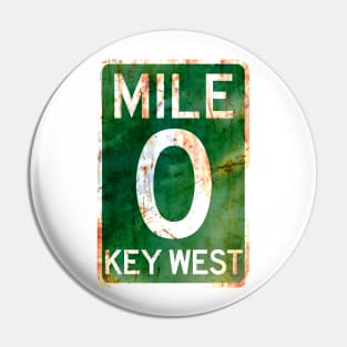 Mile 0 Key West Florida A1A Rusted Pin