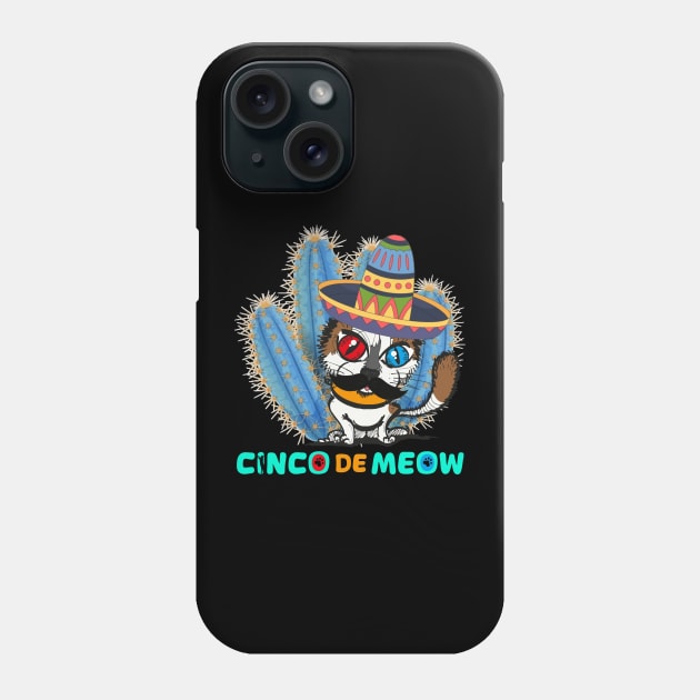 Cinco de Meow Mexican Funny Cat Let’s Fiesta Cinco De Mayo Phone Case by Mamalika