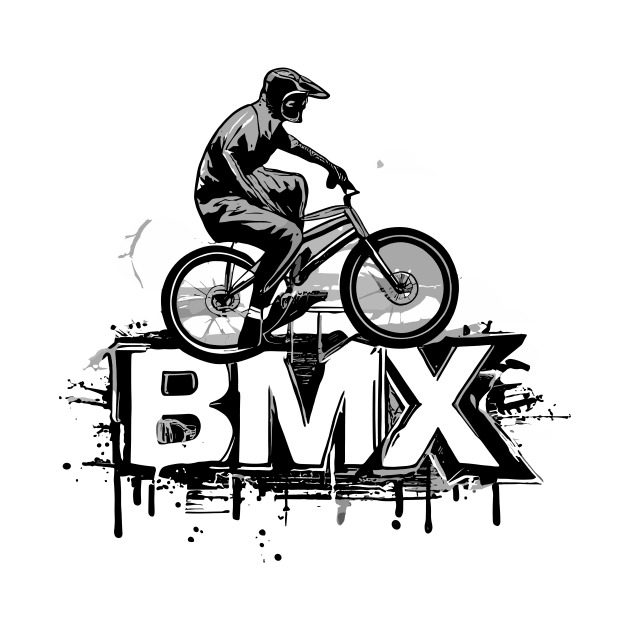 BMX Grunge Cloud for Men Women Kids and Bike Riders by Vermilion Seas