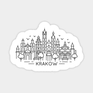 Krakow line art Magnet