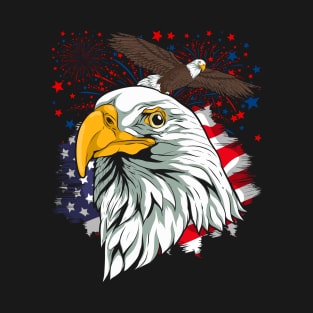 Patriotic American Bald Eagle USA Flag Bird 4th Of July T-Shirt