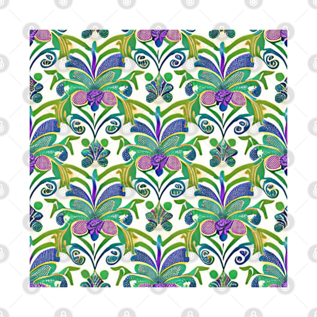 Abstract Mardi Gras Garden Pattern (MD23MG001) by Maikell Designs