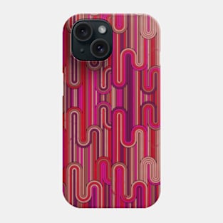 Retro Wavy Stripes - Orange Pink Pattern Phone Case