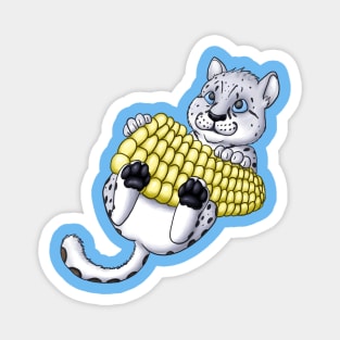 Corn on the Cub - Snow Leopard Magnet