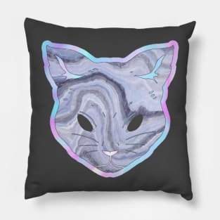 Geode prismatic iridescent gemstone cat Pillow