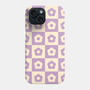 Lilac Vintage Flower Checkers Phone Case