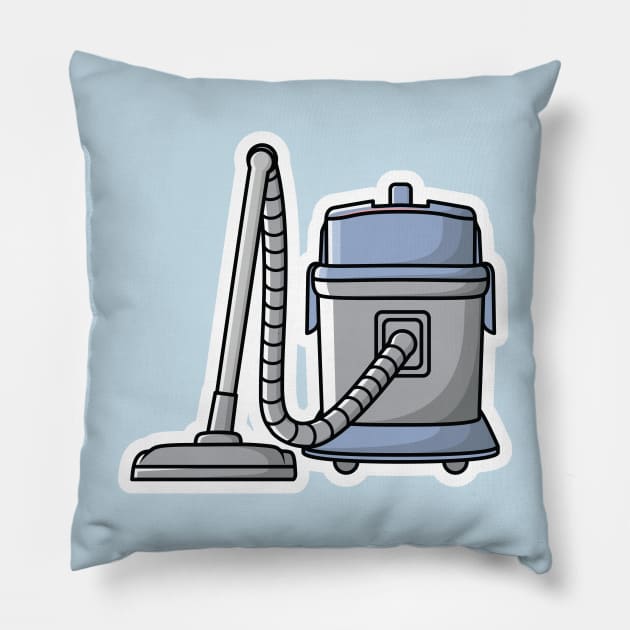 Vacuum Cleaner Machine Sticker vector illustration. Cleaning service object icon concept. Home cleaner equipment sticker design vector with shadow. Pillow by AlviStudio