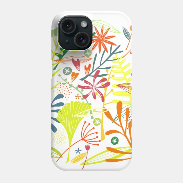 Tropical Leaves and Flowers Art Phone Case by NicSquirrell