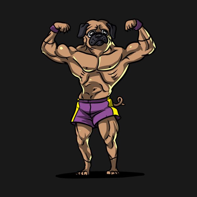 Pug Bodybuilder Fitness Dog Gym Workout Pug Dog Onesie TeePublic