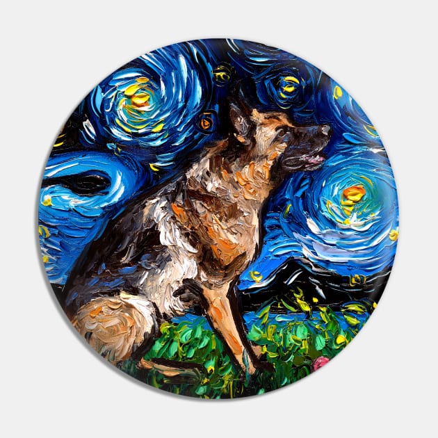 German Shepherd Night 3 Pin by sagittariusgallery