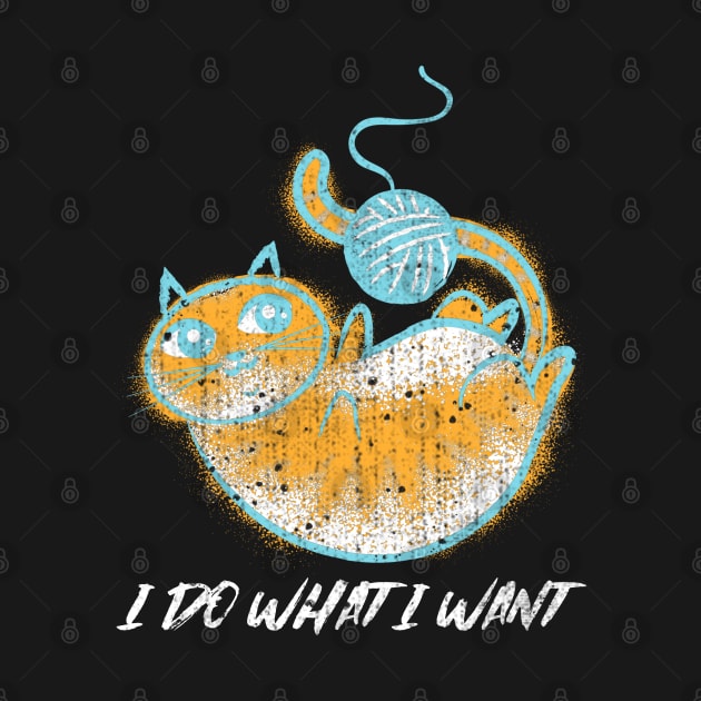 I do what I want Funny knitting cat by PlusAdore