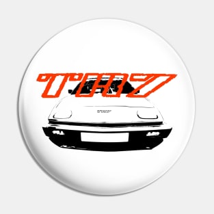 Triumph TR7 British classic car monoblock black and white with logo Pin