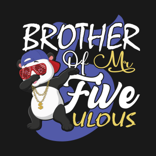 Brother of Mr. Fiveulous, Son 5th Bday Panda Family Matching T-Shirt