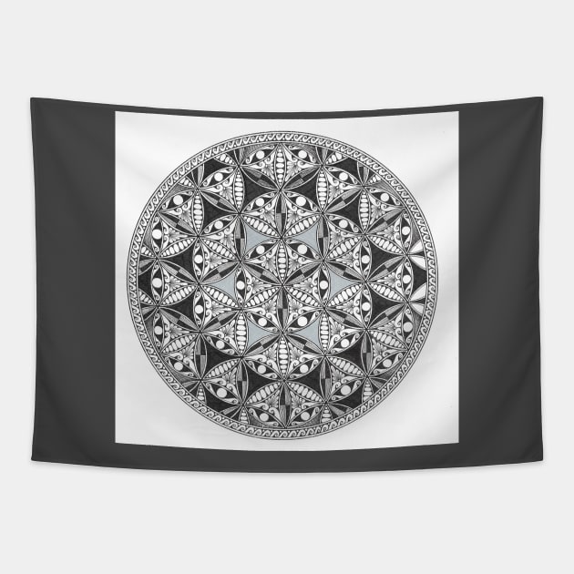 Flower of Life Mandala Tapestry by ink.by.shweta