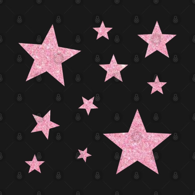 Light Pink Faux Glitter Stars by Felicity-K