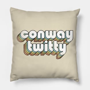 Conway Twitty - Retro Rainbow Letters Pillow