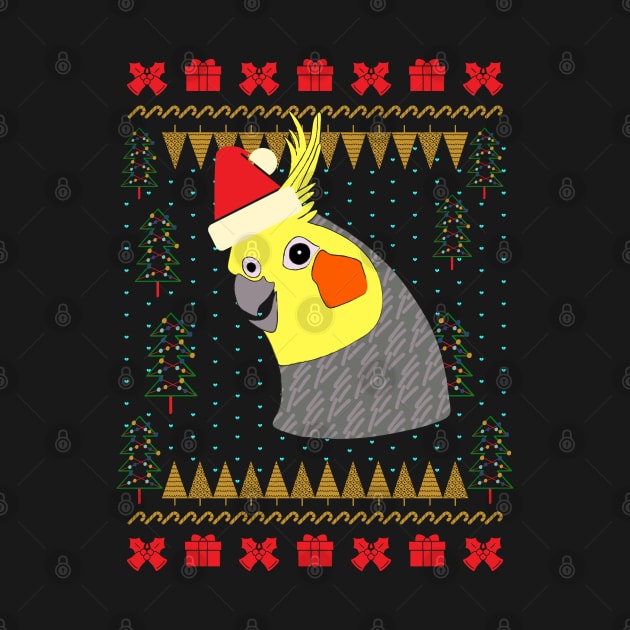 Cockatiel Ugly Christmas Sweater by okpinsArtDesign