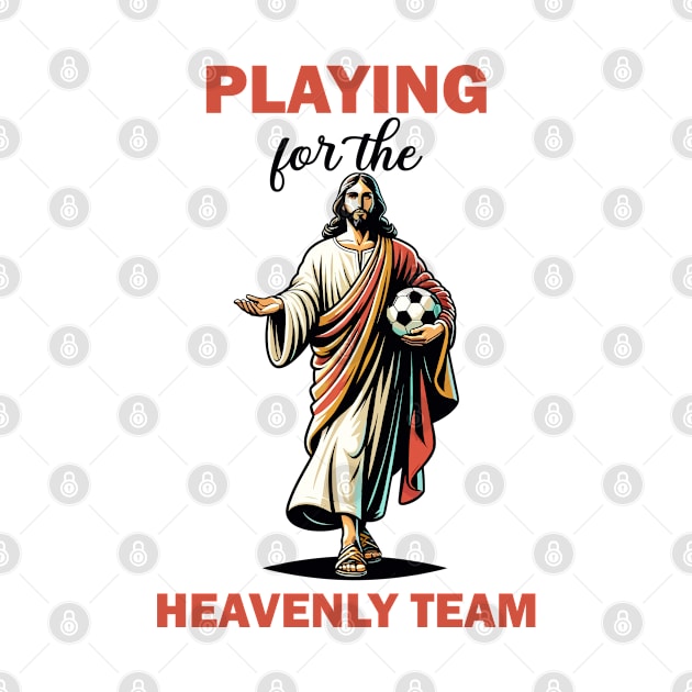 Jesus playing soccer by Art_Boys