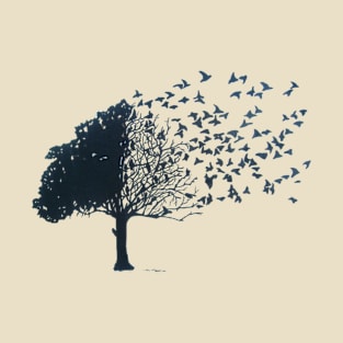 Birds flying away tree peace nature T-Shirt