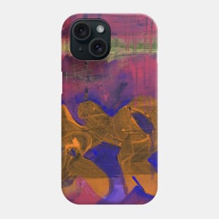 Abstract colorful background with hand-painted texture. Red-violet-pink painting with splashes, drops of paint, paint smears, letters. Design for the  fabric, wallpapers, covers and packaging. Phone Case