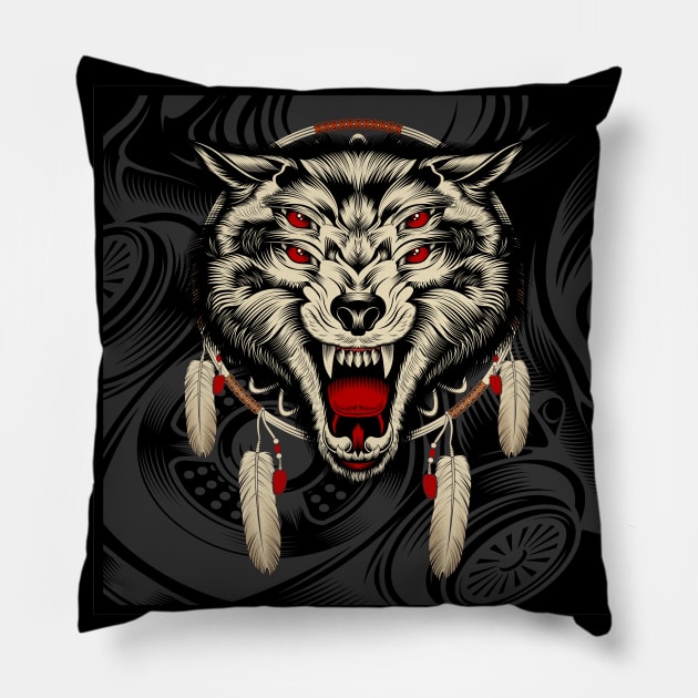 Lone Wolf Pillow by black8elise