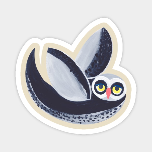 Fly fly grey owl Magnet by estudioanzol