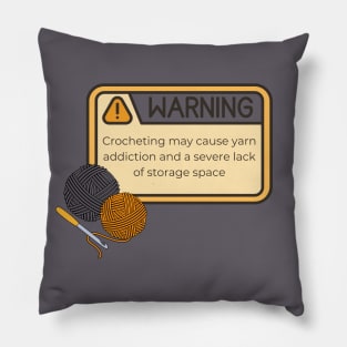 Crochet Warning Pillow
