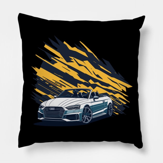 Audi S5 Cabriolet Classic Car Pillow by Cruise Dresses