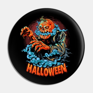 halloween with pumpkin head Pin