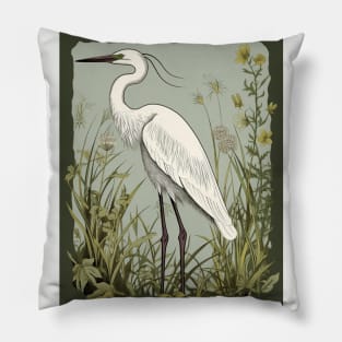 Great White Heron Nature Pillow