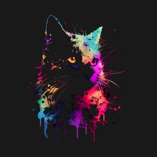 Psychedelic Cat Silhouette #5 by Butterfly Venom