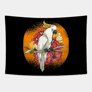 Bird Tropical Flowers Pet Parrot Lover Animal Cockatoo Tapestry