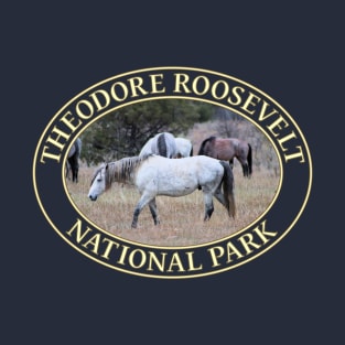 Wild Horses at Theodore Roosevelt National Park in Medora, North Dakota T-Shirt