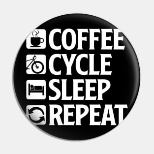 Coffee Cycle Sleep Repeat - Mountain Bike T-Shirt Pin